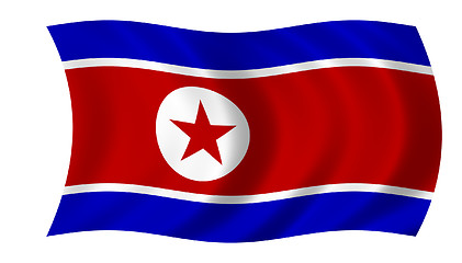 Image showing waving flag of north korea