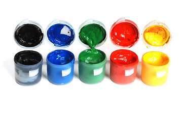 Image showing plastic containers with paint
