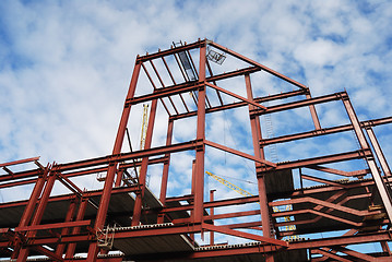 Image showing steel frame of business building