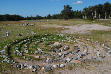 Image showing stone labyrinth for meditation