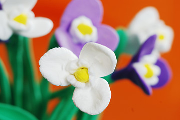 Image showing close-up of plasticine flowers 