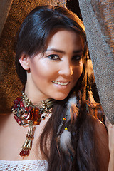 Image showing Smiling American Indian female