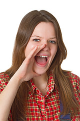 Image showing Screaming young woman