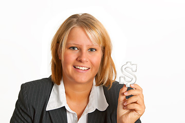 Image showing Businesswoman with dollar sign