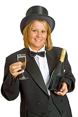 Image showing Woman with sparkling wine