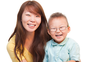 Image showing Happy Chinese mother with son