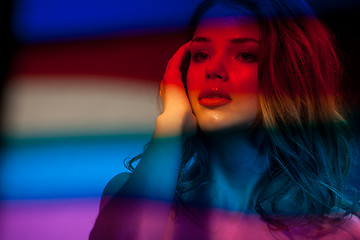 Image showing Colored light of beauty