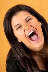 Image showing Screaming young woman