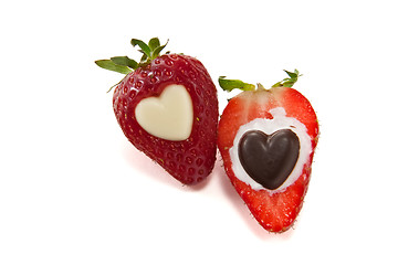 Image showing One and a half strawberry