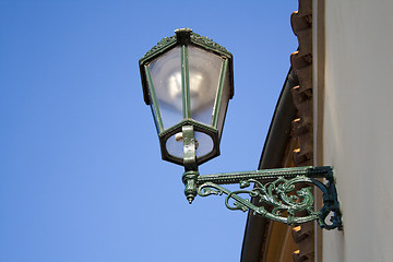 Image showing the lantern on the wall in the historic