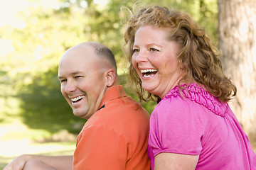 Image showing Happy Attractive Couple Laughing in Park