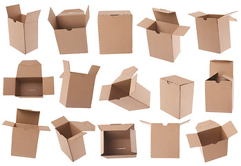 Image showing Opened and closed cardboard box