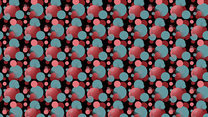 Image showing Colourful background with balls and bubbles