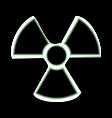 Image showing Illustration the warning symbol of radioactive hazard