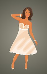 Image showing pretty girl in white dress