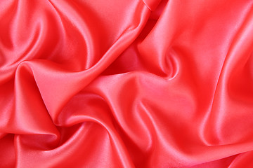 Image showing Smooth Red Silk as background 