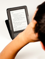 Image showing Student using an e-book