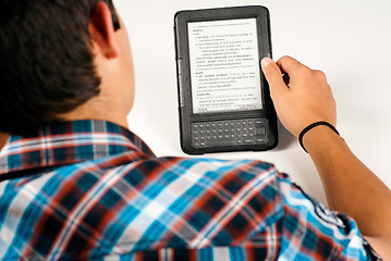 Image showing Student using an e-book