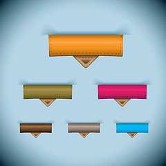 Image showing Paper tab icon leather tag set