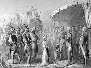 Image showing The submission of the young Maharaja Duleep Singh to Sir Henry Hardinge at the end of the 1st Sikh War