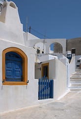 Image showing Blue shutters in Pyrgos