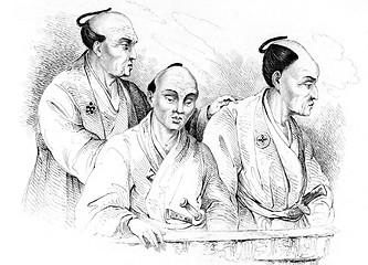 Image showing Portraits of Japanese in 19th Century