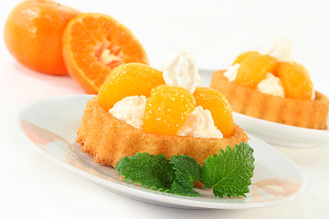 Image showing Mandarins pie