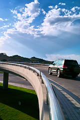 Image showing Car moving on elevated road