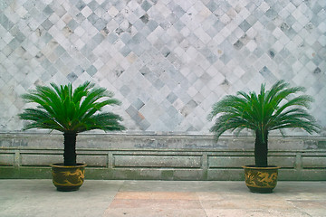 Image showing Chinese traditional style brick wall