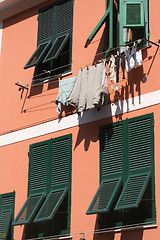 Image showing Facade with laundry hung out to dry 