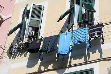 Image showing Laundry hung out to dry