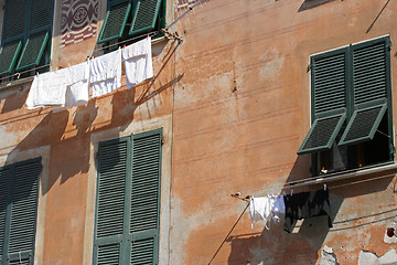 Image showing Vernazza, laundry hung out  to dry