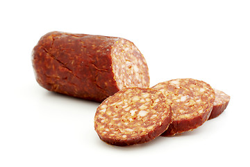 Image showing Sliced smoked sausage