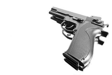 Image showing Angle view of a pistol isolated over white