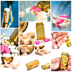 Image showing Medicien tileset with medicine bottle, pills, and syringe