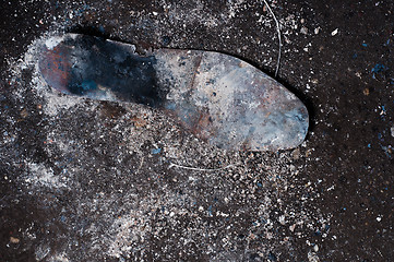 Image showing Part of a shoe on dirty background