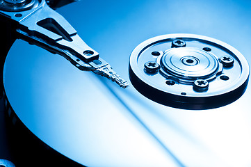 Image showing HDD Background macro closeup in blue