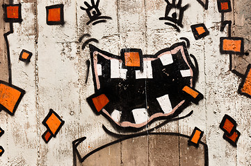 Image showing Smiling graffiti on the wall