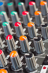 Image showing Texture of an audio mixer with buttons