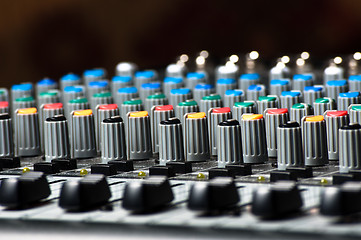 Image showing Sliders of a Sound Mixer