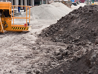 Image showing View of a construction  site with soil