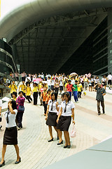 Image showing Walking Crowd