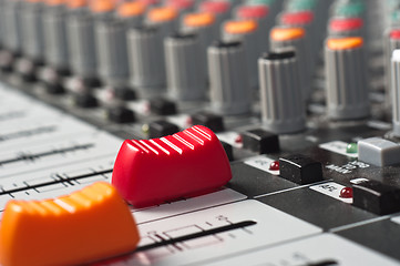 Image showing Texture of a sound mixer with sliders