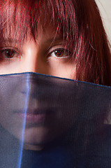 Image showing Beautiful young girl in scarf