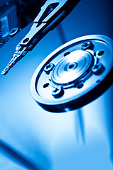 Image showing HDD Background macro closeup in blue