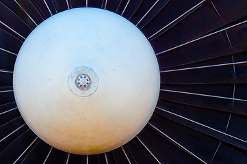 Image showing Closeup of a jet turbine engine