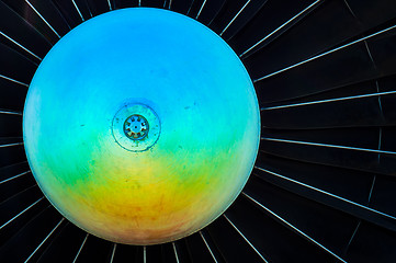 Image showing Jet turbine engine with gradient effect closeup