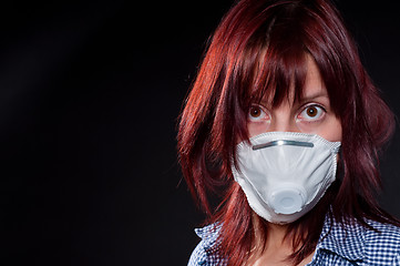 Image showing girl wearing protective mask