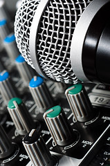 Image showing Sound mixer with microphone