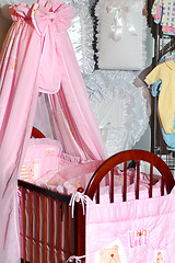 Image showing Pink bassinet